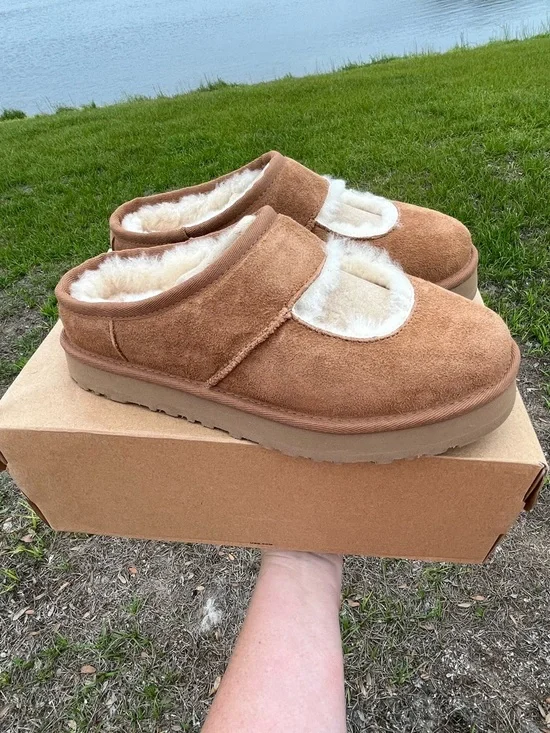 UGG Kids Bea Mary Jane Chestnut Slip-On Shearling Lined Slippers Size 6 - Picture 5 of 14
